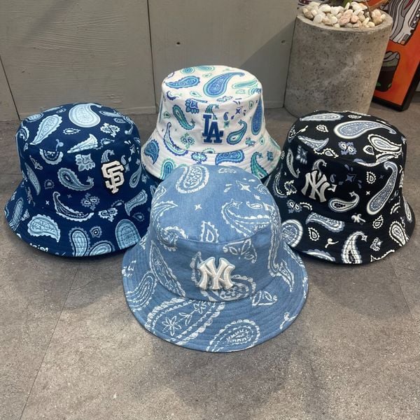 314 - Nón MLB Bucket Paisley - 3AHT01633 (Black/ White/ Blue/ Denim)