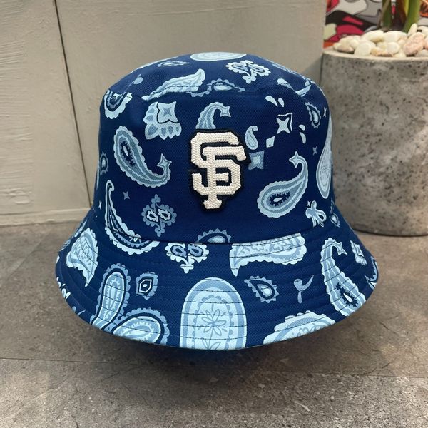 314 - Mũ Nón MLB Bucket Paisley - 3AHT01633 (Black/ White/ Blue/ Denim)