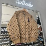 342 - Áo MLB Bomber Diamond Monogram Jacquard Boston B nâu - 3AJPM0224-43BGS