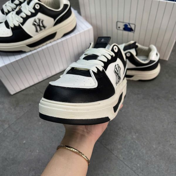 613 - Giày MLB Chunky Liner SL Saffiano New York Yankees Đen - 3ASXCLS4N-50BKS