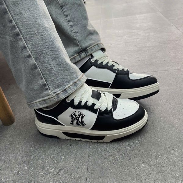 613 - Giày MLB Chunky Liner SL Saffiano New York Yankees Đen - 3ASXCLS4N-50BKS