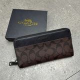 806 - Ví Coach Zip Around Wallet Black - F58112