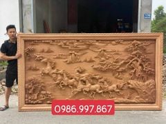 Tranh Gỗ Mã Đáo Thành Công Siêu Vip Kênh Bong Kích Thước 272*147*12 Cm Gỗ Hương Đá