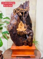 Tượng Phật - Đạt Ma Ngồi Thiền Kích Thước C73-S25-N43 Gỗ Lũa Bách Xanh