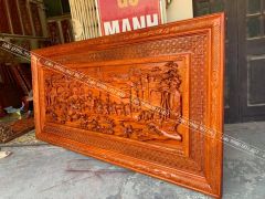 Tranh Gỗ Vinh Quy Bái Tổ 2 Khung Kích Thước 237*117*6 Cm Gỗ Hương Đỏ