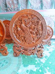 Đĩa Gỗ Chim Công đường kính 50cm