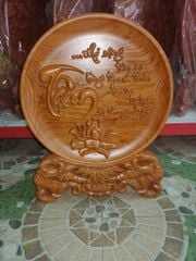 Đĩa Gỗ chữ Tâm dk 30cm