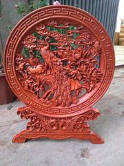 Đĩa Gỗ Chim Công