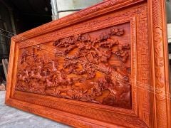 Tranh Gỗ Mã Đáo Thành Công Kênh Bong Kích Thước 237*117*8 Cm Gỗ Hương Đỏ