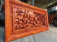 Tranh Gỗ Mã Đáo Thành Công Kênh Bong Kích Thước 237*117*8 Cm Gỗ Hương Đỏ