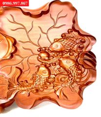 Khay trà gỗ liền khối kích thước ngang 35cm, dài 65cm