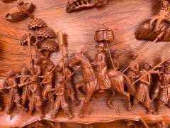Tranh Gỗ Vinh Quy Bái Tổ Kênh Bong Kích Thước 197*97*7 Cm Hương Đá