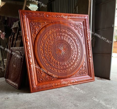 Tranh Trống Đồng Bằng Gỗ Kích Thước 140*140 Cm