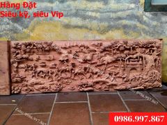 Tranh Gỗ Vinh Quy Bái Tổ Kích Thước 217*107*6 Cm Gỗ Hương Đá