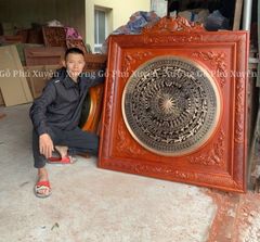 Tranh Trống Đồng Ngũ Phúc Kích Thước 100*100 Cm