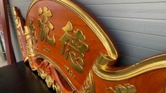 Cuốn Thư Câu Đối Liền Khối Đức Lưu Quang Dát Vàng Kích Thước Cuốn Thư 175*67*6 - Câu Đối 175*28*4 Gỗ Hương Đỏ