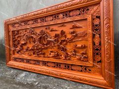 Tranh Gỗ Đồng Quê Kích Thước 217*107*6 Cm Gỗ Hương Đỏ