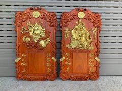 Đốc lịch gỗ Ba Ông Tam Đa cao 65cm dát vàng