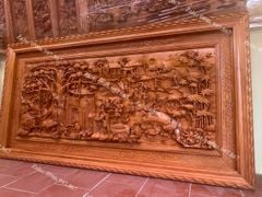 Tranh Gỗ Đồng Quê Kích Thước 197*97*7 Cm Gỗ Hương Đá