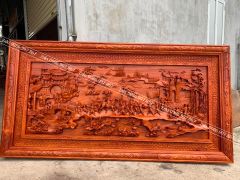 Tranh Gỗ Vinh Quy Bái Tổ 2 Khung Kích Thước 237*117*6 Cm Gỗ Hương Đỏ