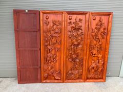 Tranh Tứ Quý Gỗ Tùng Cúc Trúc Mai Kích Thước 117*37*5 Cm Gỗ Hương Đỏ