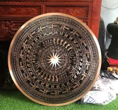 Tranh Trống Đồng Mặt Gò Đồng Đỏ Kích Thước 100*100 Cm