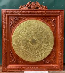 Tranh Trống Đồng Ngũ Phúc Dát Vàng 24K Kích Thước 117*117 Cm