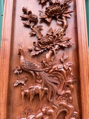 Tranh Tứ Quý Gỗ Hương Đá Tùng Cúc Trúc Mai Kênh Bong Kích Thước 127*47*5 Cm