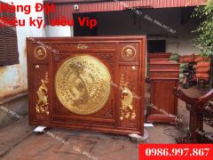 Tranh Trống Đồng Cá Chép Dát Vàng 18K Kích Thước 200*131 Cm