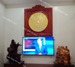 Tranh Trống Đồng Ngũ Phúc Dát Vàng 24K Kích Thước 60*60 Cm