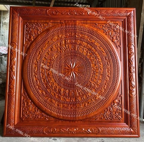 Tranh Trống Đồng Bằng Gỗ Kích Thước 80*80 Cm