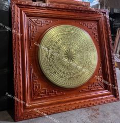 Tranh Trống Đồng Vuông Dát Vàng 24K Kích Thước 117*117 Cm