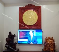 Tranh Trống Đồng Ngũ Phúc Dát Vàng 24K Kích Thước 100*100 Cm