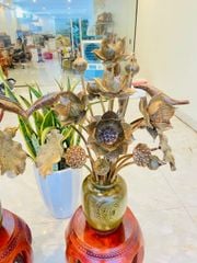 Bình Hoa Sen Gỗ Mun Đuôi Công 19 Cành