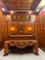 Vách Ngăn Phòng Thờ -  Gỗ Gõ Đỏ Tự Nhiên
