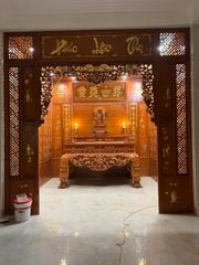 Vách Ngăn Phòng Thờ -  Gỗ Gõ Đỏ Tự Nhiên