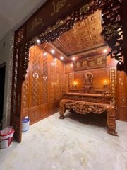 Vách Ngăn Phòng Thờ -  Gỗ Gõ Đỏ Tự Nhiên