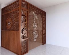 Vách Ngăn Phòng Thờ Phúc Lộc Thọ - Hoa Sen VN12