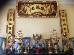 Hoành Phi Câu Đối Gỗ Quang Lưu Đức Dát Vàng Kích Thước Hoành Phi 175*68*4 - Câu Đối 175*28*4 Gỗ Hương Đỏ