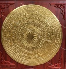 Tranh Trống Đồng Hoa Sen Hai Bên Kích Thước 200*140 Cm