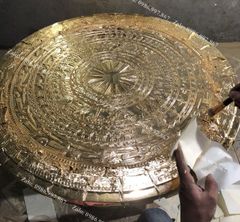 Tranh Trống Đồng Ngũ Phúc Dát Vàng 24K Kích Thước 60*60 Cm
