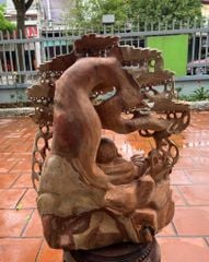 Tượng Phật - Di Lặc Tam Quỷ Ngồi Gốc Tùng Kích Thước C73-S30-N56 Gỗ Hương Ta