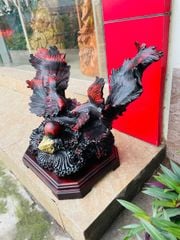 Tượng Linh Vật - Tượng Gỗ Cá Xiêm Kích Thước C50-S32-N80 Gỗ Trắc