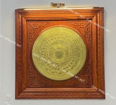 Tranh Trống Đồng Vuông Dát Vàng 24K Kích Thước 80*80 Cm