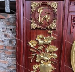 Tranh Trống Đồng Hoa Sen Hai Bên Kích Thước 200*140 Cm