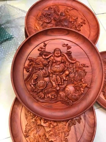 Đĩa Gỗ Phật Di Lặc dk 50cm