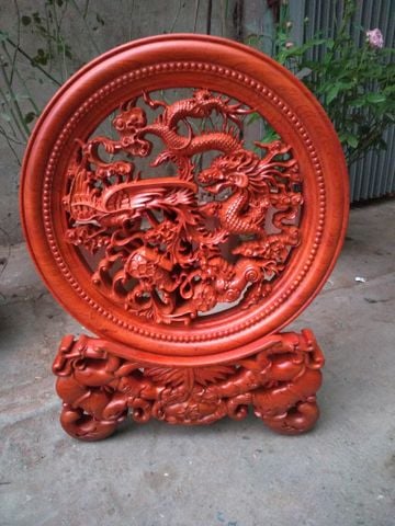Đĩa Gỗ Long Phụng dk 40cm