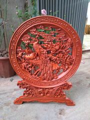 Đĩa Gỗ Chim Công