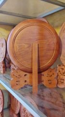 Đĩa Gỗ Lý Ngư Vọng Nguyệt dát vàng dk 50cm