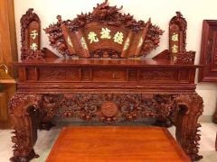 Cuốn Thư Câu Đối Kích Thước Cuốn Thư 197*87*4 - Câu Đối 197*28*4 Gụ